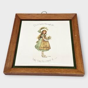 Vintage Holly Hobbie Framed Tile Don’t Hurry Through Life